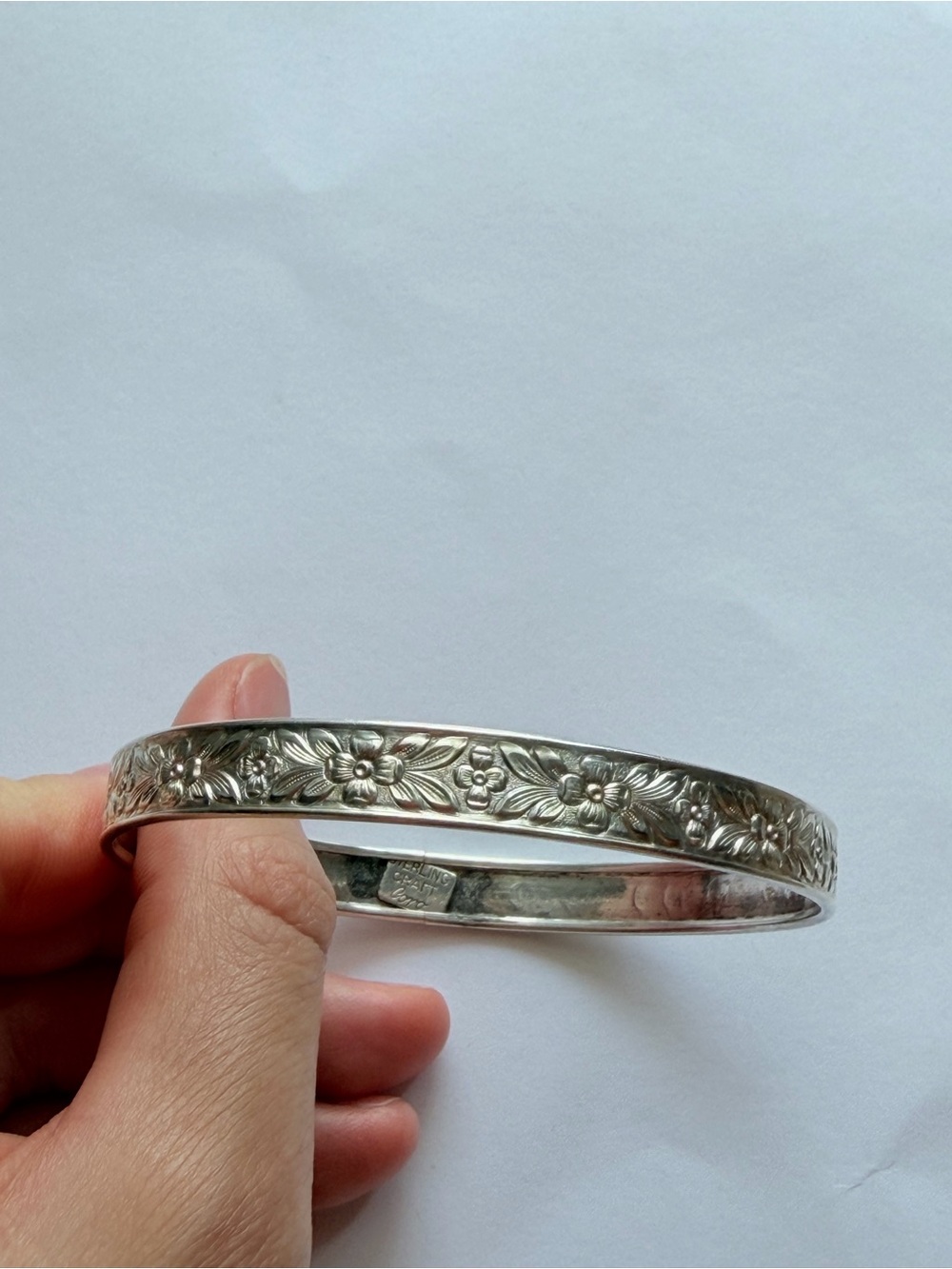Vintage Coro Craft Sterling Silver Bangle Bracelet – Circa 1940s